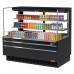 Turbo Air TOM-60L-UFD-B-3S-N 59 Low Profile Black Horizontal Sliding Rear Door 2 Shelf Open Display Case w/ Glass Side Panel - 19 Cu. Ft.