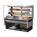 Turbo Air TOM-60L-UFD-S-3SI-N 60 Low Profile Stainless Steel Drop-In Horizontal Sliding Rear Door 2 Shelf Open Display Case w/ Glass Side Panel - 19 Cu. Ft.