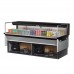 Turbo Air TOM-72L-UF-B-1SI-N 79 Low Profile Black Drop-In Horizontal Open Display Case w/ Glass Side Panel - 10 Cu. Ft.