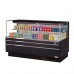 Turbo Air TOM-72L-UF-B-2S-N 71 Low Profile Black Horizontal 2 Shelf Open Display Case w/ Glass Side Panel - 16 Cu. Ft.