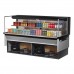 Turbo Air TOM-72L-UF-B-2SI-N 72 Low Profile Black Drop-In Horizontal 2 Shelf Open Display Case w/ Glass Side Panel - 16 Cu. Ft.