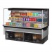 Turbo Air TOM-72L-UF-B-3SI-N 72 Low Profile Black Drop-In Horizontal 4 Shelf Open Display Case w/ Glass Side Panel - 23 Cu. Ft.