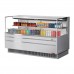 Turbo Air TOM-72L-UF-S-2S-N 71 Low Profile Stainless Steel Horizontal 2 Shelf Open Display Case w/ Glass Side Panel - 16 Cu. Ft.