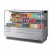 Turbo Air TOM-72L-UF-S-3S-N 71 Low Profile Stainless Steel Horizontal 4 Shelf Open Display Case w/ Glass Side Panel - 23 Cu. Ft.