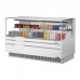 Turbo Air TOM-72L-UF-W-2S-N 71 Low Profile White Horizontal 2 Shelf Open Display Case w/ Glass Side Panel - 16 Cu. Ft.