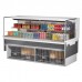 Turbo Air TOM-72L-UF-W-2SI-N 72 Low Profile White Drop-In Horizontal 2 Shelf Open Display Case w/ Glass Side Panel - 16 Cu. Ft.