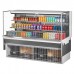 Turbo Air TOM-72L-UF-W-3SI-N 72 Low Profile White Drop-In Horizontal 4 Shelf Open Display Case w/ Glass Side Panel - 23 Cu. Ft.