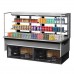 Turbo Air TOM-72L-UFD-S-3SI-N 72 Low Profile Stainless Steel Drop-In Horizontal Sliding Rear Door 4 Shelf Open Display Case w/ Glass Side Panel - 23 Cu. Ft.