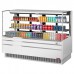 Turbo Air TOM-72L-UFD-W-3S-N 71 Low Profile White Horizontal Sliding Rear Door 4 Shelf Open Display Case w/ Glass Side Panel - 23 Cu. Ft.