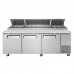 Turbo Air TPR-93SD-N 93 Super Deluxe Series Refrigerated Pizza Prep Table, 3 Door - (12) x 1/6 Pans
