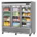 Turbo Air TSR-72GSD-N Super Deluxe Series 82 Reach-In Three-Section Glass Door Refrigerator - 67 Cu. Ft.