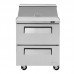 Turbo Air TST-28SD-D2-N 28 Super Deluxe Series 2 Drawer Sandwich/Salad Refrigerated Prep Table - (8) x 1/6 Pan