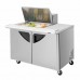 Turbo Air TST-48SD-12M-N Super Deluxe Series 48 Two Door Mega Top Prep Table & Right-Side Work Station w/ 12-Pan Top - 15 Cu. Ft.