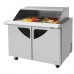 Turbo Air TST-48SD-18-N-SL Super Deluxe Series 48 Slide Back Lid Two Door Mega Top Prep Table w/ 18-Pan Top - 15 Cu. Ft.