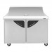 Turbo Air TST-48SD-18-N 48 Super Deluxe Series 2 Door Mega Top Refrigerated Prep Table - (18) x 1/6 Pan