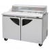 Turbo Air TST-48SD-N-CL Super Deluxe Series 48 Clear Lid Two Solid Door Sandwich/Salad Prep Table w/ 12-Pan Top - 12 Cu. Ft.