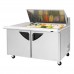 Turbo Air TST-60SD-18M-N Super Deluxe Series 60 Two Door Mega Top Prep Table & Right-Side Work Station w/ 18-Pan Top - 19 Cu. Ft.