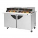 Turbo Air TST-60SD-24-N-DS Super Deluxe Series 60 Dual Sided Two Door Mega Top Prep Table w/ 24-Pan Top - 19 Cu. Ft.