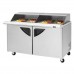 Turbo Air TST-60SD-24-N-SL Super Deluxe Series 60 Slide Back Lid Two Door Mega Top Prep Table w/ 24-Pan Top - 19 Cu. Ft.