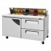 Turbo Air TST-60SD-D2-N 60 Super Deluxe Series 1 Door & 2 Drawer Sandwich/Salad Refrigerated Prep Table - (16) x 1/6 Pan