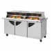 Turbo Air TST-72SD-30-N-DS Super Deluxe Series 72 Dual Sided Three Door Mega Top Prep Table w/ 30-Pan Top - 23 Cu. Ft.