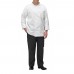 Winco UNF-5WM Medium White Poly-Cotton Blend Double Breasted Chef Jacket with Pocket