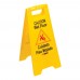 Winco WCS-25 Yellow Caution Wet Floor Sign 25 x 12