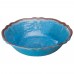 Winco WDM001-407 Luzia 13-3/4 Blue Round Melamine Hammered Soup/Cereal Bowl