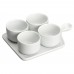 Winco WDP016-102 Ardesia Newry Porcelain Quartet Tapas Set, 9-3/4 x 6-3/4