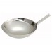 Winco WOK-14N 14 Stainless Steel Chinese Style Wok with Riveted Handle