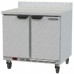 Beverage-Air WTF36AHC-FIP 36 Two Solid Door Worktop Freezer with Foamed-In-Place Backsplash - 9 Cu. Ft.