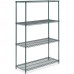 18D x 48L x 64H Green Epoxy Wire Shelving Kit, 4-Shelf, NSF Listed