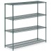 18D x 72L x 64H Green Epoxy Wire Shelving Kit, 4-Shelf, NSF Listed