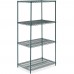 24D x 36L x 64H Green Epoxy Wire Shelving Kit, 4-Shelf, NSF Listed