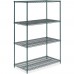 24D x 48L x 64H Green Epoxy Wire Shelving Kit, 4-Shelf, NSF Listed