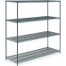 24D x 72L x 64H Green Epoxy Wire Shelving Kit, 4-Shelf, NSF Listed