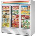 True GDM-72F-HC~TSL01, 78 3 Swing Glass Door Merchandiser Freezer