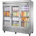 True T-72G-HC~FGD01, 78 3 Glass Door Reach-In Refrigerator, T-Series