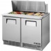 True TFP-48-18M, 48 2 Door Mega Top Sandwich / Salad Prep Table, (18) 1/6 size pans