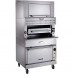 Vulcan VIR1SF Natural Gas V Series Double-Deck Infrared Burner Standard Oven Base Heavy-Duty Stainless Steel Upright Broiler With Finishing Oven On Casters, 150,000 BTU