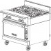 Vulcan V4B36S Natural Gas V Series 36 Wide Standard Oven Base 4 Cast Iron Open Burner Stainless Steel Range On Legs, 190,000 BTU