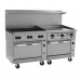 Vulcan 72SS-6B36GTN Endurance 6-Burner 72 Natural Gas Range with 36 Thermostatic Griddle and 2 Standard Ovens - 310,000 BTU