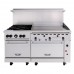 Vulcan 60SS-4B36GTN Endurance 4-Burner 60 Natural Gas Range with 36 Thermostatic Griddle and Two Standard Ovens - 238,000 BTU