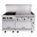 Vulcan 60SS-4B36GN Endurance 4-Burner 60 Natural Gas Range with 36 Manual Griddle and Two Standard Ovens - 238,000 BTU