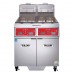 Vulcan 4VK85CF PowerFry5 Liquid Propane 340-360 lb. 4 Unit Floor Fryer System with Computer Controls and KleenScreen Filtration - 360,000 BTU