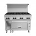 Vulcan 48C-8BN Endurance 8-Burner 48 Natural Gas Range with Convection Oven and 12 Storage Base - 275,000 BTU