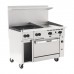 Vulcan 48C-4B24GTP Endurance 4-Burner 48 Liquid Propane Range with 24 Thermostatic Griddle, Convection Oven, and 12 Storage Base - 195,000 BTU