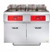 Vulcan 3ER50DF 150 lb. 3 Unit Electric Floor Fryer System with Digital Controls and KleenScreen Filtration - 208V, 3 Phase, 51 kW