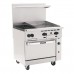 Vulcan 36S-2B24GN Natural Gas 2-Burner 36 Range with 24 Manual Griddle and Standard Oven Base - 135,000 BTU