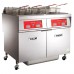 Vulcan 2ER50DF 100 lb. 2 Unit Electric Floor Fryer System with Digital Controls and KleenScreen Filtration - 208V, 3 Phase, 34 kW